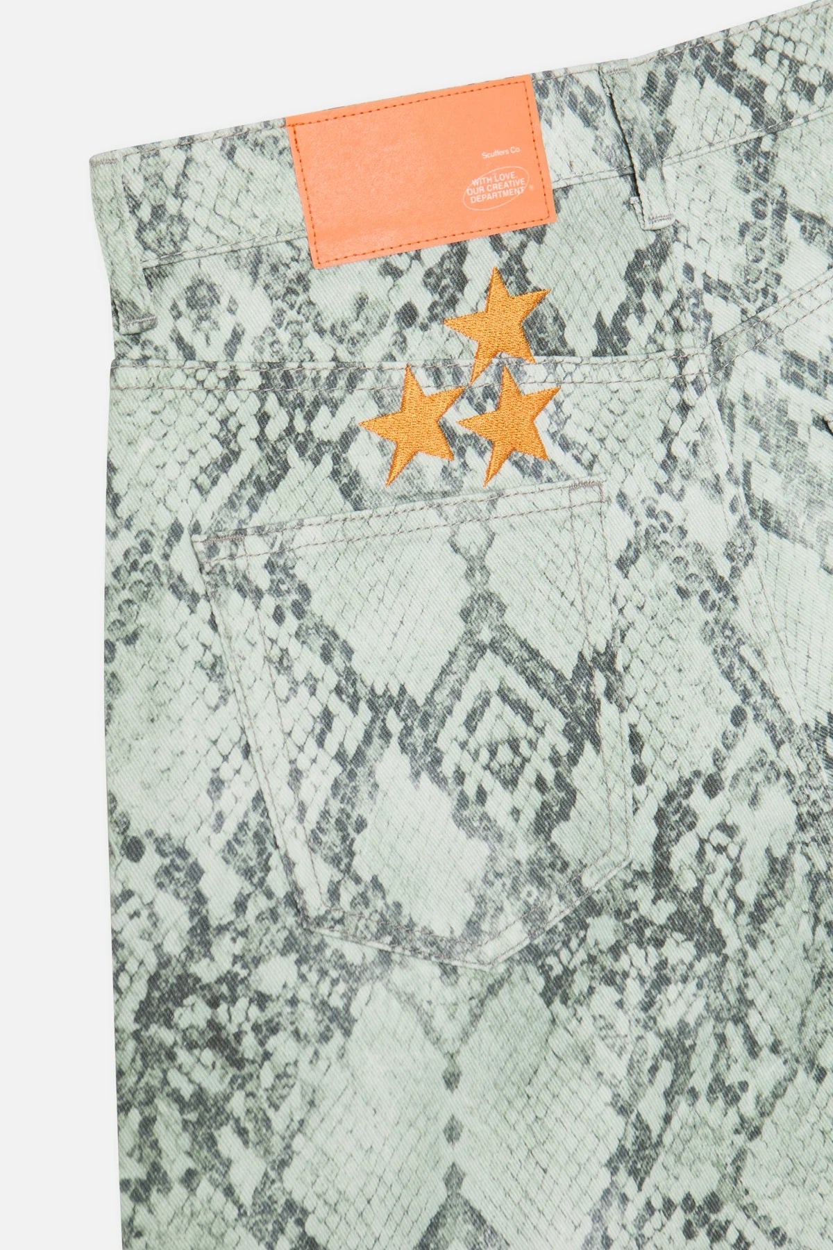 Scuffers Jumbo Green Snakeprint Shorts