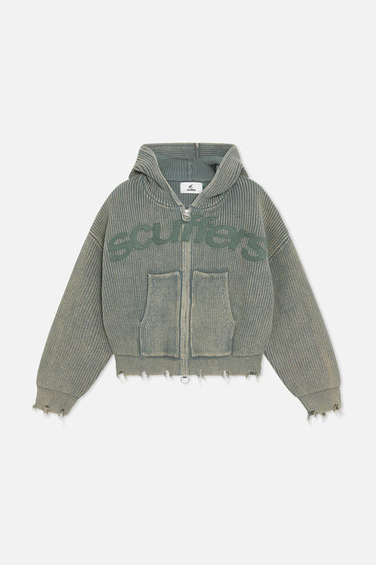 Scuffers Buzz Dusty Green Knit Zipper