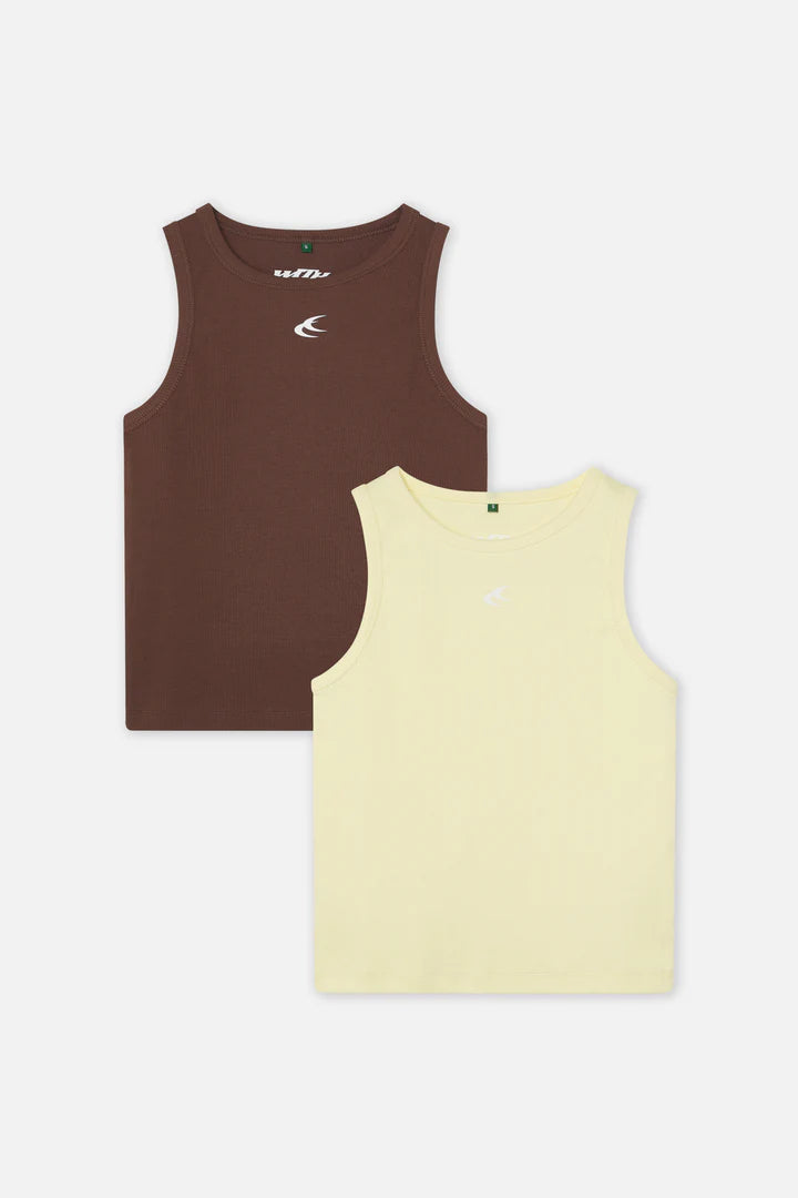 Scuffers Brown & Yellow Canale Scff Tank Top Pack