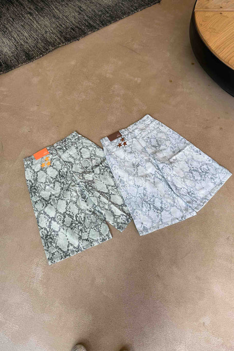 Scuffers Jumbo Light Blue Snakeprint Shorts