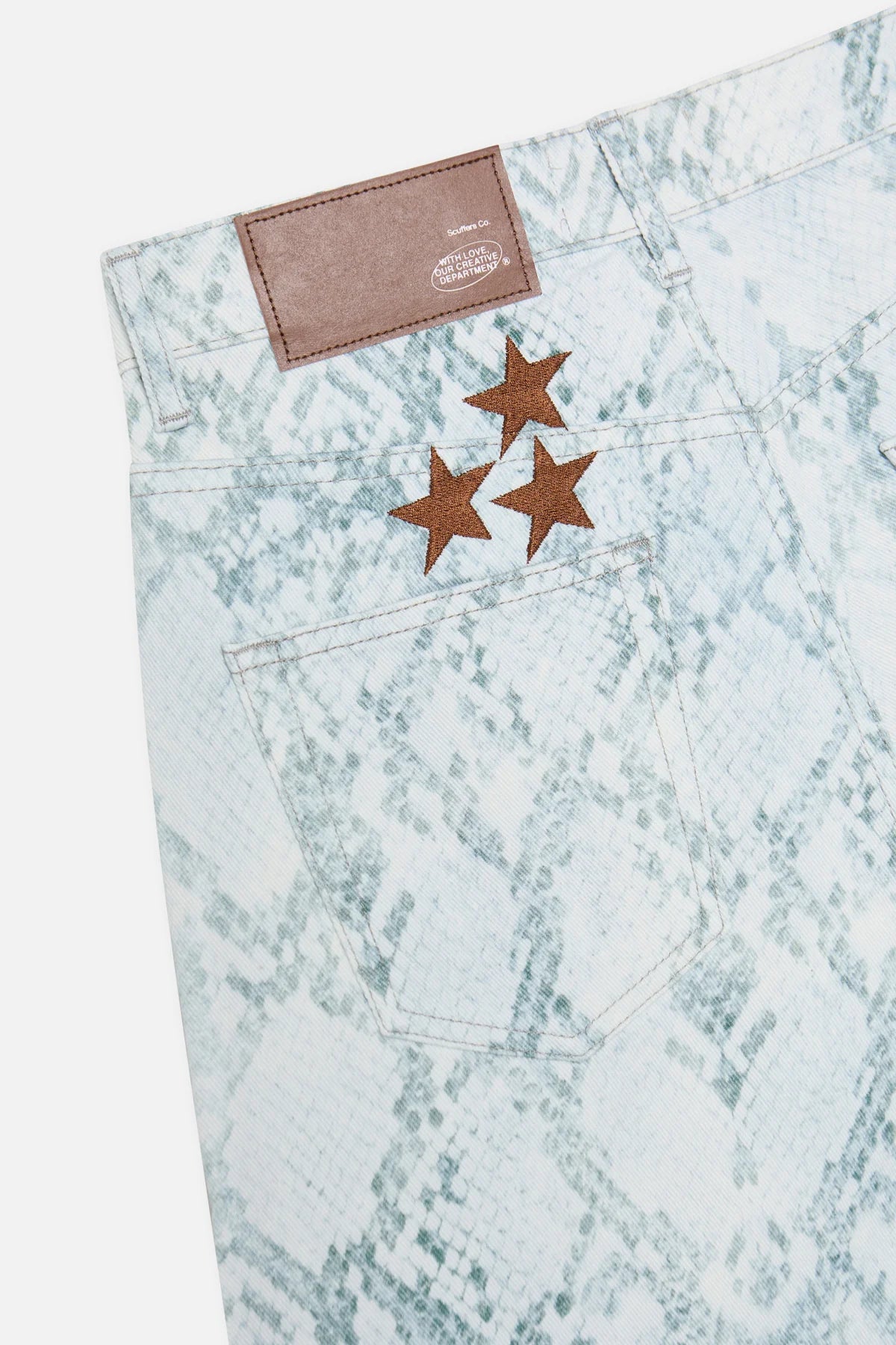 Scuffers Jumbo Light Blue Snakeprint Shorts