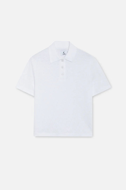 Scuffers Openwork White Polo